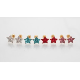 Csillag alakú, strasszos fülbevalók - 4 féle színben 