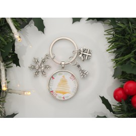 ”Sárga karácsonyfa” kulcstartó 