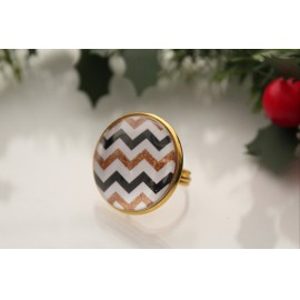 Karácsonyi csíkos, csillámos mintázatú gyűrű 3 féle választható alapon 