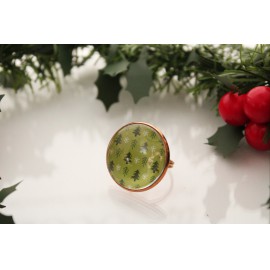 Karácsonyi fenyő mintázatú gyűrű 3 féle választható alapon 